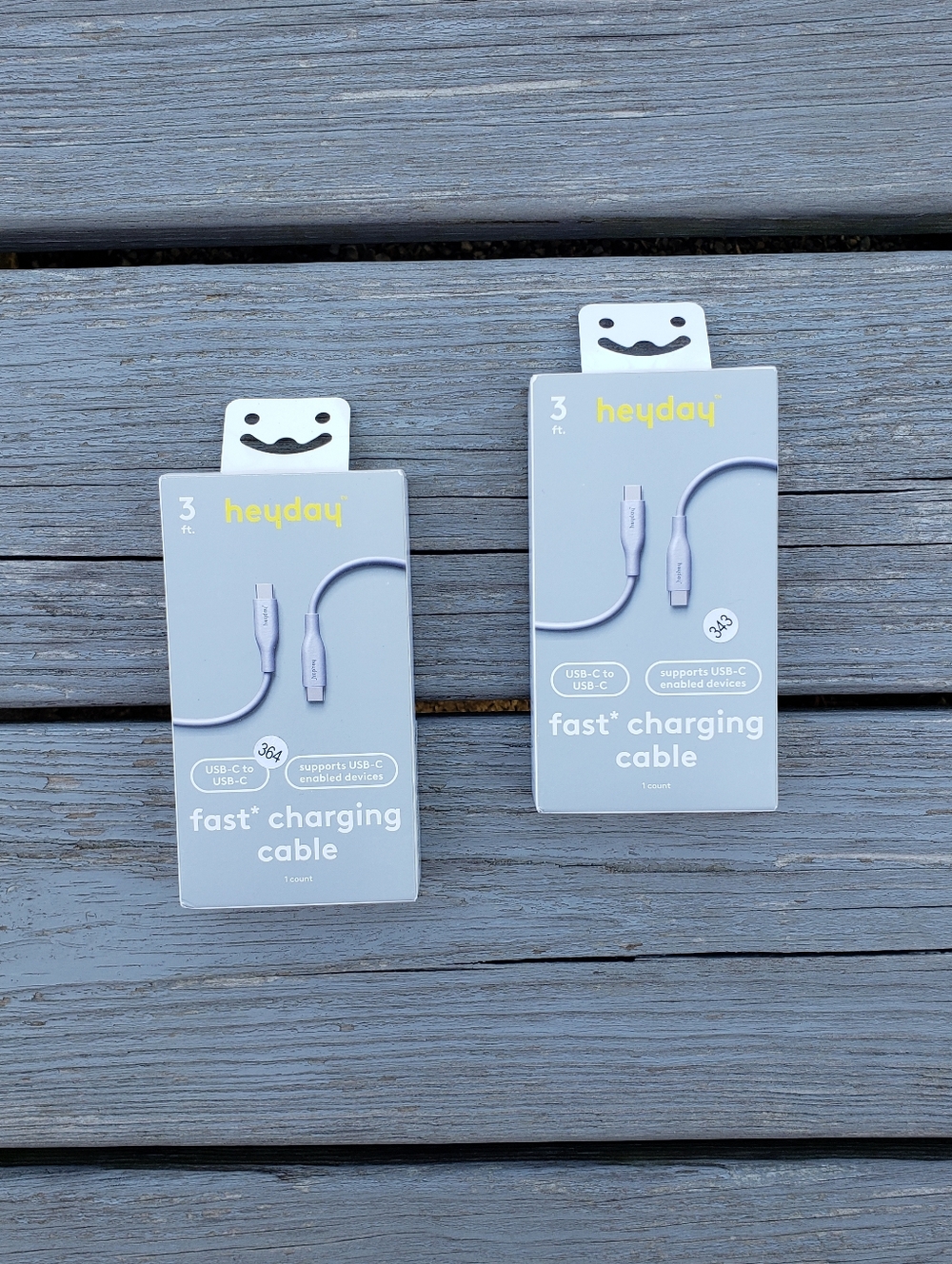 Heyday Lavender 3' USB-C to USB-C Chargng Cable - 2pk